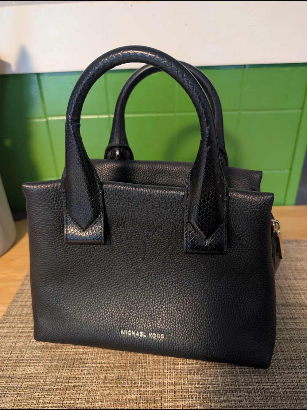 Michael Kors Black Leather Top-Handle Satchel